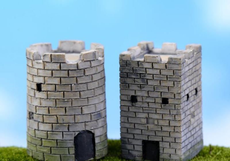 Mini Fairy Garden Build Pot Bonsai Micro Landscape Miniature Garden Terrariums Fairy Garden Decoration Wholesale Fairy Garden Accessories Supplies Aquarium Landscaping Emulational Castle Wall Pass Resin House - 描述图 2