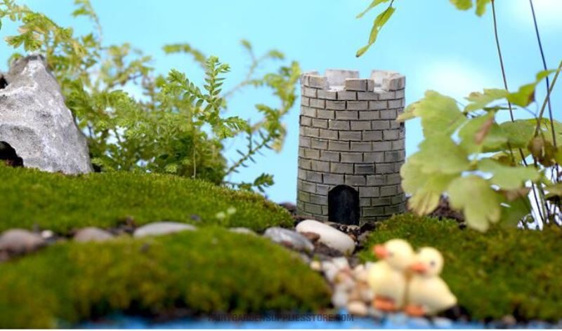 Mini Fairy Garden Build Pot Bonsai Micro Landscape Miniature Garden Terrariums Fairy Garden Decoration Wholesale Fairy Garden Accessories Supplies Aquarium Landscaping Emulational Castle Wall Pass Resin House - 描述图 4