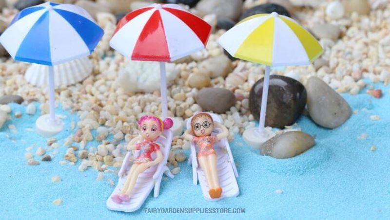 Mini Garden Decoration Beach Sun Umbrella Pot Bonsai Fairy Garden Accessories Terrariums Moss Fairy Garden Micro Landscape Miniature Garden Sunshade Wholesale Fairy Garden Decoration Supplies - 描述图 1