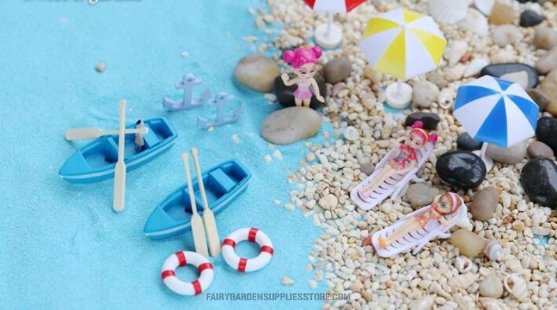 Mini Garden Decoration Beach Sun Umbrella Pot Bonsai Fairy Garden Accessories Terrariums Moss Fairy Garden Micro Landscape Miniature Garden Sunshade Wholesale Fairy Garden Decoration Supplies - 描述图 2