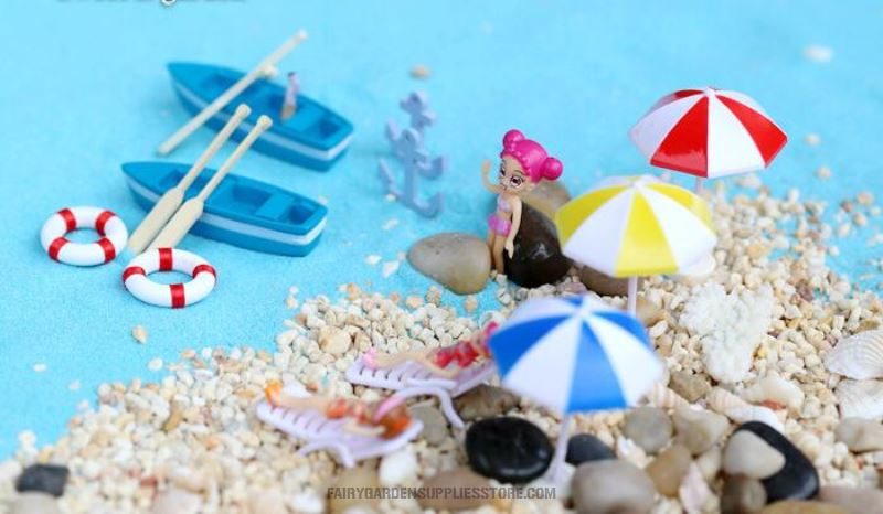 Mini Garden Decoration Beach Sun Umbrella Pot Bonsai Fairy Garden Accessories Terrariums Moss Fairy Garden Micro Landscape Miniature Garden Sunshade Wholesale Fairy Garden Decoration Supplies - 描述图 3