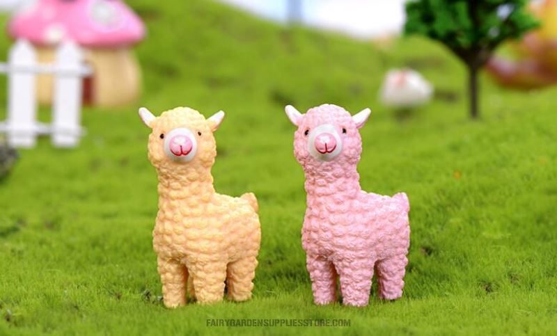 Mini Fairy Garden Supplies Pot Bonsai Fairy Garden Accessories Resin Alpaca Kids Gifts Toys Lovely Sheep Wholesale Fairy Garden Decoration - 描述图 2