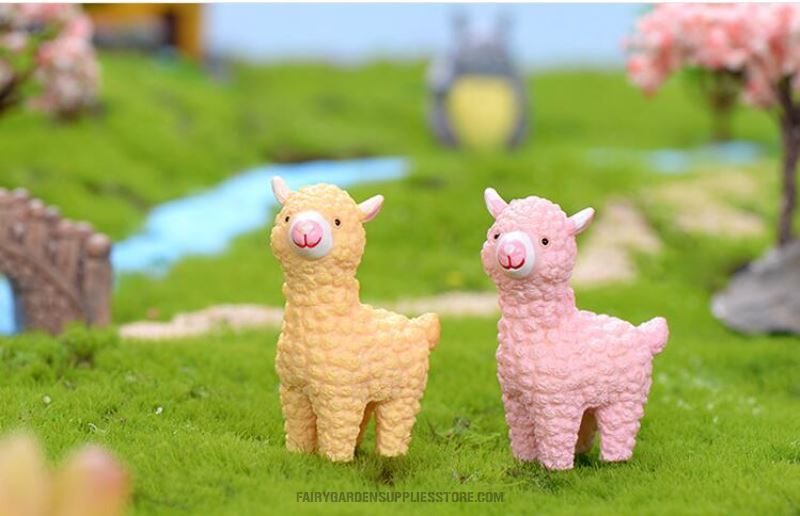 Mini Fairy Garden Supplies Pot Bonsai Fairy Garden Accessories Resin Alpaca Kids Gifts Toys Lovely Sheep Wholesale Fairy Garden Decoration - 描述图 3