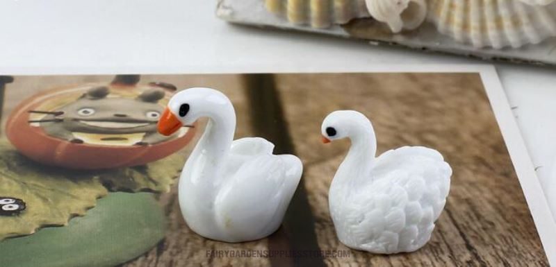 Swan Resin Terrariums Fairy Garden Decoration Animals Bird Pot Bonsai Fairy Garden Micro Landscape Miniature Garden Wholesale Fairy Garden Accessories Supplies - 描述图 1