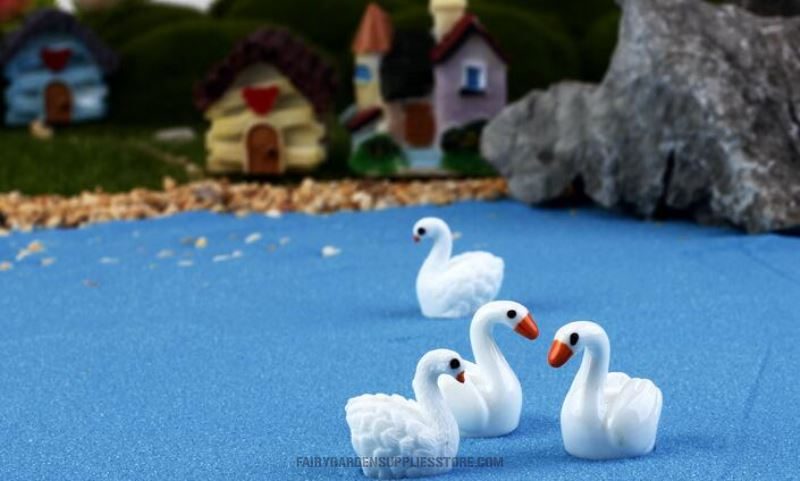 Swan Resin Terrariums Fairy Garden Decoration Animals Bird Pot Bonsai Fairy Garden Micro Landscape Miniature Garden Wholesale Fairy Garden Accessories Supplies - 描述图 2