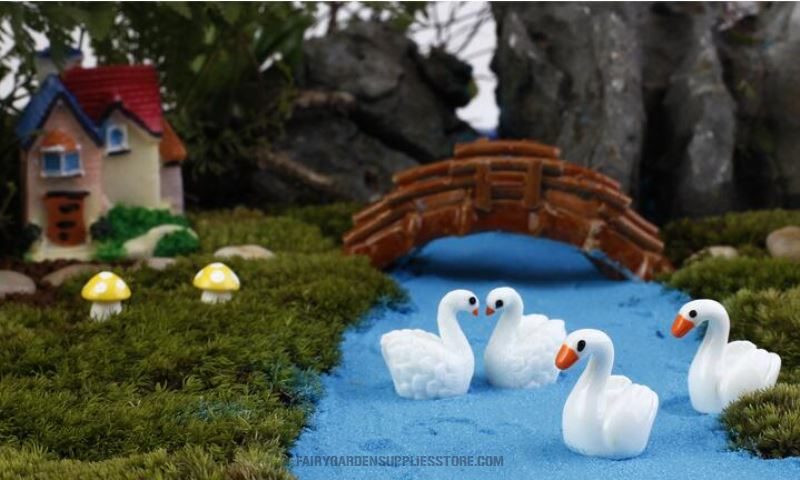 Swan Resin Terrariums Fairy Garden Decoration Animals Bird Pot Bonsai Fairy Garden Micro Landscape Miniature Garden Wholesale Fairy Garden Accessories Supplies - 描述图 4