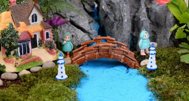 Scenery Decorate Fairy Garden Decoration Fairy Garden Accessories Mediterranean Sea Wind White Blue Lighting Pagoda Manual Aquarium Fairy Garden Decoration Fairy Garden Accessories - 描述图 2