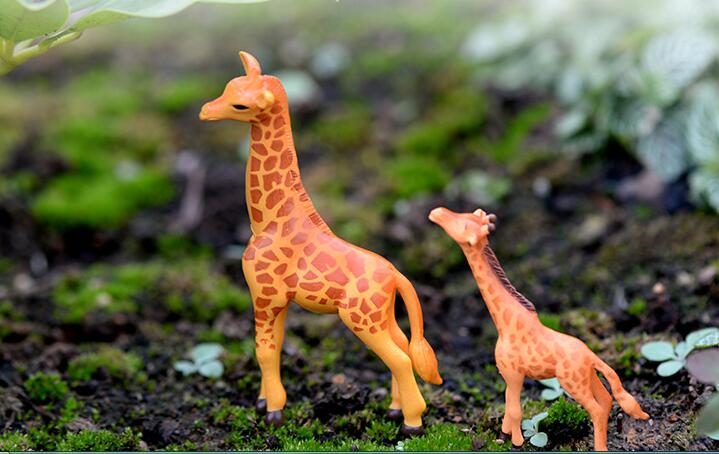 Mini Fairy Garden Animals Micro Landscape Pot Bonsai Miniature Garden Decorate Fairy Garden Decoration Terrariums Fairy Garden Accessories Supplies Toy Figurine Big Lovely Giraffe - 描述图 2