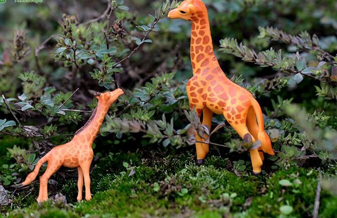 Mini Fairy Garden Animals Micro Landscape Pot Bonsai Miniature Garden Decorate Fairy Garden Decoration Terrariums Fairy Garden Accessories Supplies Toy Figurine Big Lovely Giraffe - 描述图 3