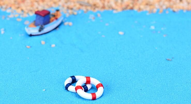 Fairy Garden Life Buoy Pot Bonsai Micro Landscape Terrariums Miniature Garden Original Green Plants Gift Mediterranean Sea Style Small Swim Ring Swimming Ring Decorate Fairy Garden Decoration Wholesale Fairy Garden Accessories Supplies - 描述图 4