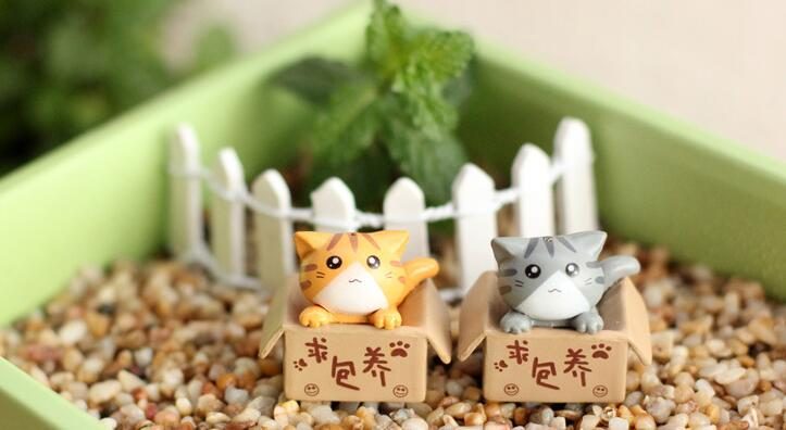 Wholesale Private Building Cats Small Cat Doll Toy Figurine Fairy Garden Micro Landscape Miniature Garden Fairy Garden Decoration Fairy Garden Accessories - 描述图 3