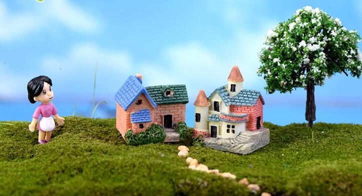 Mini Fairy Garden Building Pot Bonsai Micro Landscape Miniature Garden Fleshy Flowerpot Decorate Terrariums Fairy Garden Decoration Wholesale Fairy Garden Accessories Supplies Mini Tile Villa Small House Model - 描述图 3