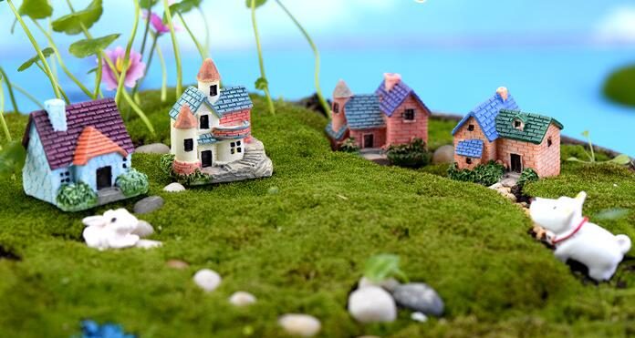 Mini Fairy Garden Building Pot Bonsai Micro Landscape Miniature Garden Fleshy Flowerpot Decorate Terrariums Fairy Garden Decoration Wholesale Fairy Garden Accessories Supplies Mini Tile Villa Small House Model - 描述图 4