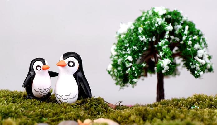 Mini Fairy Garden Animals Pot Bonsai Micro Landscape Miniature Garden Fairy Garden Ornament Penguin Father And Son Doll Diy Small Fairy Garden Decoration Terrariums Fairy Garden Accessories Toys - 描述图 4