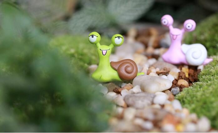 Mini Fairy Garden Kits Micro Landscape Miniature Garden Terrariums Fairy Garden Lovely Exophthalmos Snail Lovers Snail Doll Toys Fleshy Pot Bonsai Fairy Garden Decoration Wholesale Fairy Garden Accessories Supplies - 描述图 2