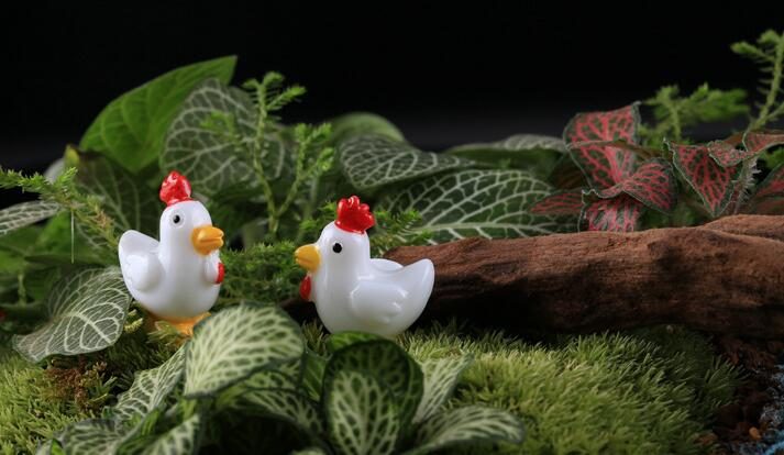 Mini Fairy Garden Animals Resin Cock And Hen Pot Bonsai Micro Landscape Miniature Garden Ecology Bottle Emulational White Small Chicken Resin Fairy Garden Decoration Terrariums Wholesale Fairy Garden Accessories Animals - 描述图 4