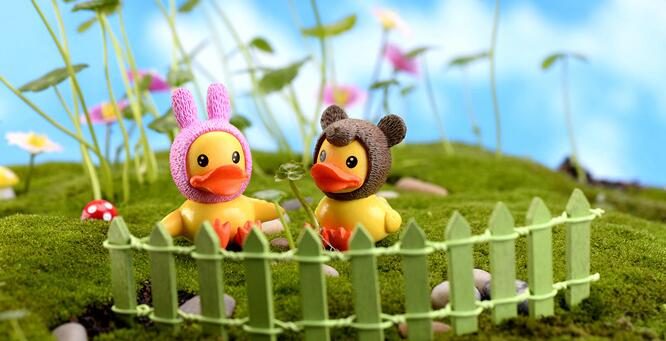 Mini Fairy Garden Animals Pot Bonsai Micro Landscape Miniature Garden Terrariums Fairy Garden Decoration Wholesale Fairy Garden Accessories Supplies Dabble Small Yellow Duck Doll - 描述图 7
