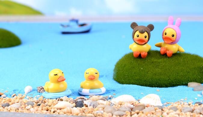 Mini Fairy Garden Animals Pot Bonsai Micro Landscape Miniature Garden Terrariums Fairy Garden Decoration Wholesale Fairy Garden Accessories Supplies Dabble Small Yellow Duck Doll - 描述图 9