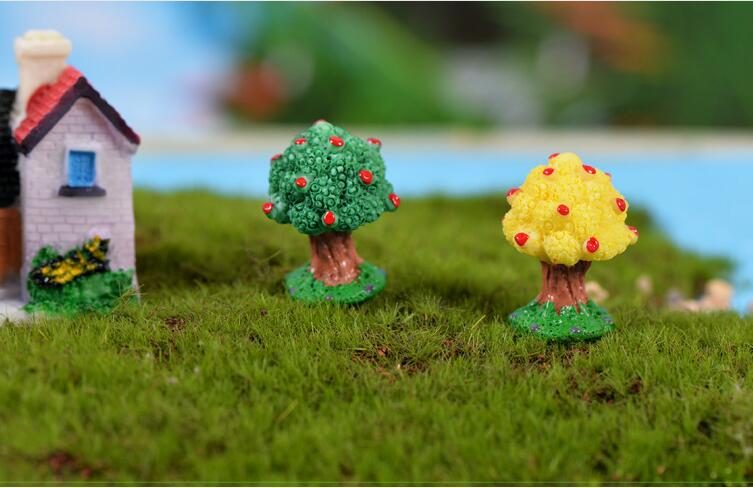 Fairy Garden Plants Miniature Garden Tree Fairy Garden Ornament Resin Small Landscaping Apple Tree Diy Assemble Small Fairy Garden Accessories Toys - 描述图 3