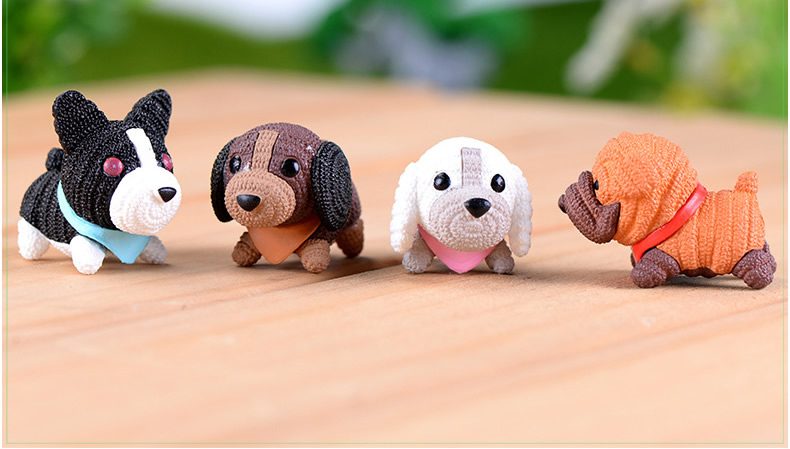 Resin Animals Pet Dog Models Wholesale Fairy Garden Accessories Supplies Pot Bonsai Mini Fairy Garden Ornament Small Artificial Dog Figurine Kids Gifts Terrarium Fairy Garden Kits Decoration - 描述图 4