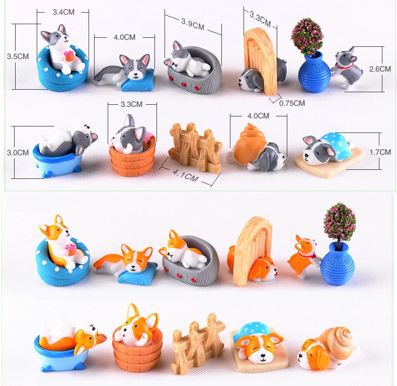 Pot Bonsai Resin Animals Pet Dog Models Wholesale Fairy Garden Accessories Supplies Mini Fairy Garden Ornament Small Artificial Dog Figurine Kids Gifts Terrarium Fairy Garden Kits Decoration Room Decor - 描述图 1