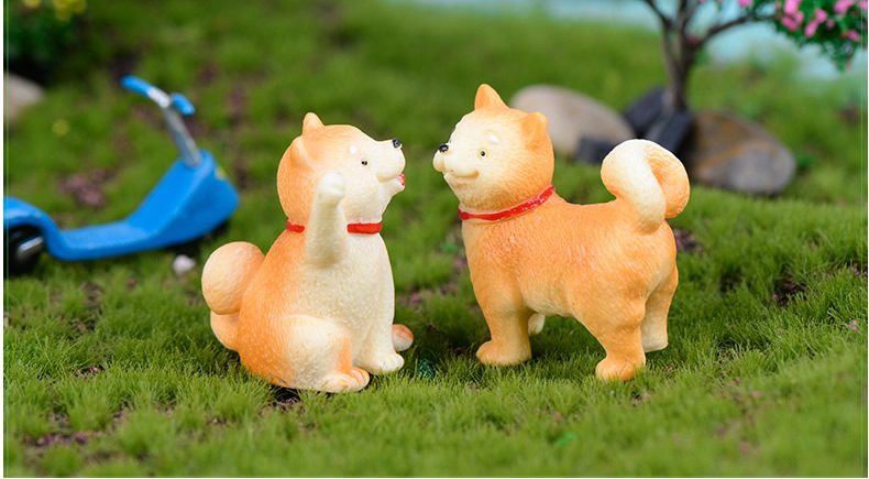 Wholesale Mini Fairy Garden Accessories Resin Animals Pet Dog Arts And Crafts Diy Landscaping Fairy Garden Ornament Pot Decorate 5 Styles Small Akita Dog Terrarium Fairy Garden Supplies - 描述图 2
