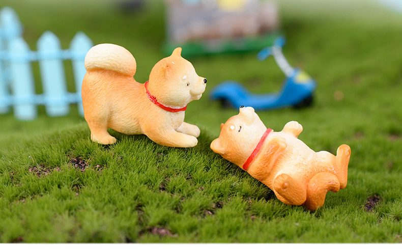 Wholesale Mini Fairy Garden Accessories Resin Animals Pet Dog Arts And Crafts Diy Landscaping Fairy Garden Ornament Pot Decorate 5 Styles Small Akita Dog Terrarium Fairy Garden Supplies - 描述图 3