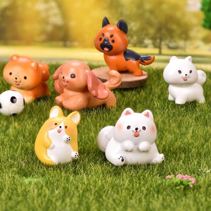 17 Styles Resin Animals Pet Dog Models Kirky Samoyed Pomeranian Poodle Yorkshire Terrier Schnauzer Figurine Wholesale Mini Fairy Garden Accessories Supplies Pot Bonsai Fairy Garden Ornament Small Artificial Dog - 描述图 3