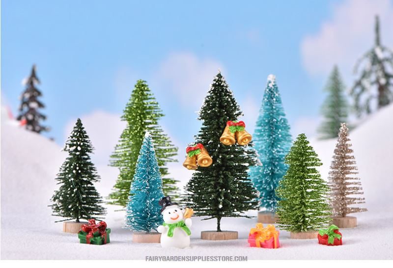 Fairy Garden Plants Artificial Christmas Tree Terrariums Fairy Garden Pine Tree Crafts Building Landscaping Fairy Garden Accessories Supplies - 描述图 4