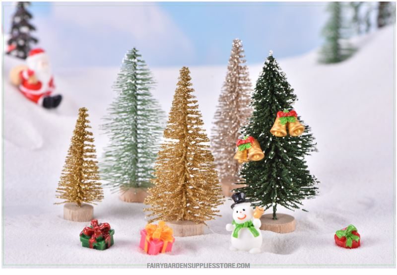 Fairy Garden Plants Artificial Christmas Tree Terrariums Fairy Garden Pine Tree Crafts Building Landscaping Fairy Garden Accessories Supplies - 描述图 7