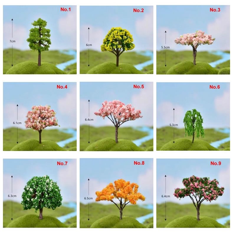 Fairy Garden Plants Artificial Christmas Tree Plastic Flowers Sakura Succulent Plant Ornament Miniature Garden Accessories - 描述图 1