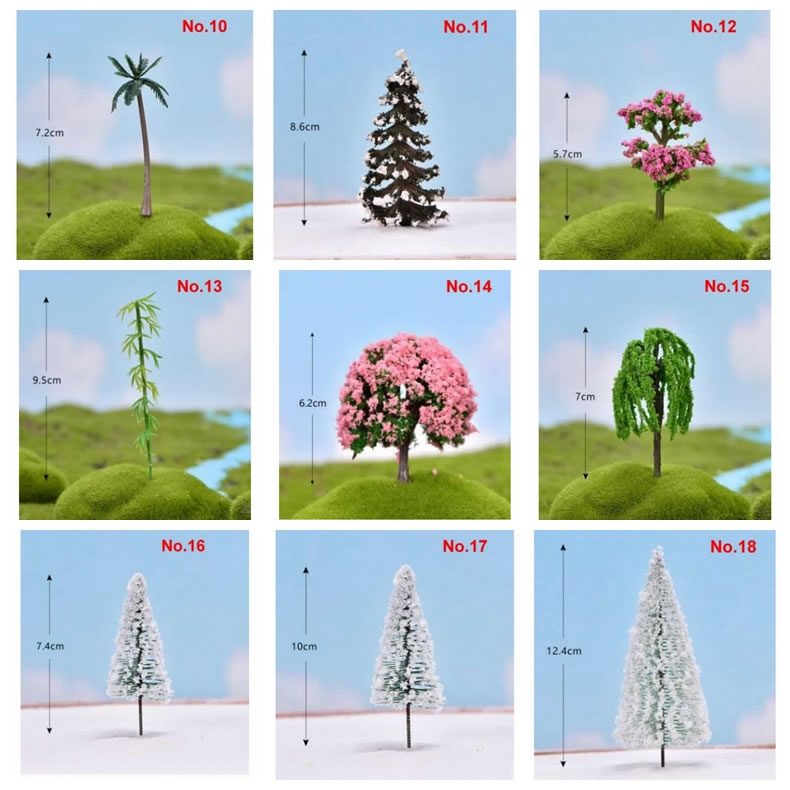 Fairy Garden Plants Artificial Christmas Tree Plastic Flowers Sakura Succulent Plant Ornament Miniature Garden Accessories - 描述图 2