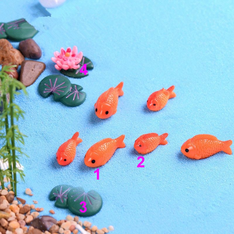 Miniature Figurines Fish Terrariums Animals Goldfish Lotus Fairy Garden Miniatures Ornament Mini Landscape Decorations Miniature Figurines Fish Terrariums Animals Goldfish Lotus Fairy Garden Miniatures Ornament Mini Landscape Decorations
