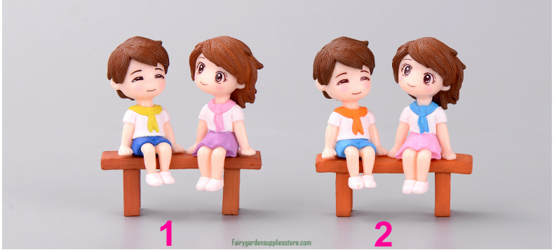 3Pcs/set DIY Mini Stool Couples Dolls Fairy Garden Miniatures Decor Dollhouse/Terrarium Action Figures Figurine Micro Landscape 3Pcs/set Diy Mini Stool Couples Dolls Fairy Garden Miniatures Decor Dollhouse/terrarium Action Figures Figurine Micro Landscape