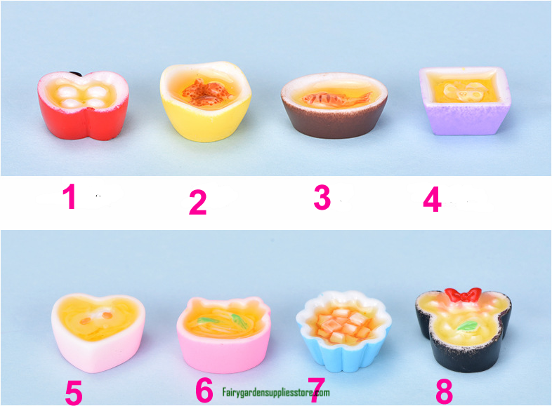 1Pc Creative Micro Landscape Home Desktop Decor Cartoon Mini Fairy Garden Accessories Food Noodle Drumsticks Fish Tableware Model Resin Crafts Figure Toy Fairy Garden Supply