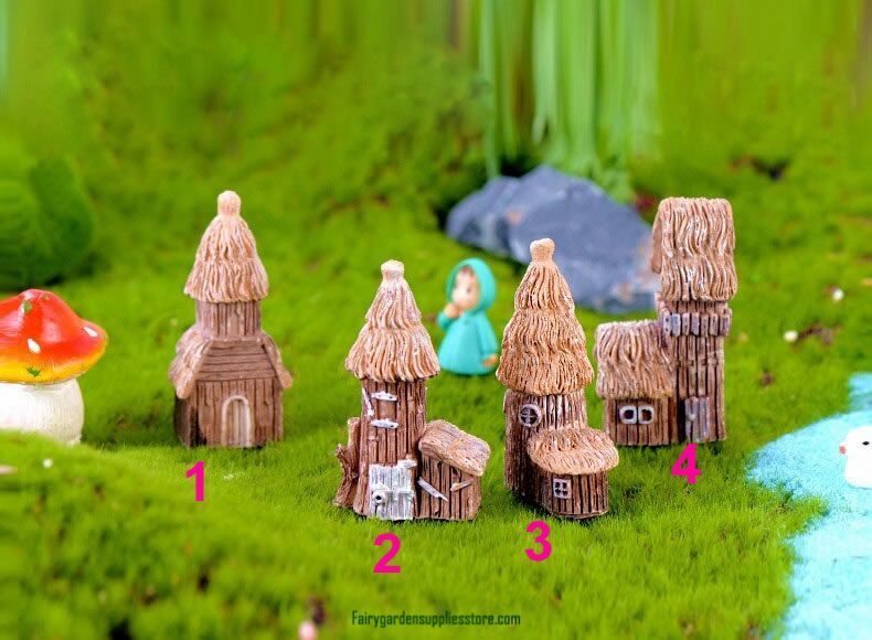 Countryside Cottage Model Woodeen House Miniature Figurine Simulation Landscape Decoration Fairy Garden Statue Home Gift Garden Wholesale Price Fairy Garden Supply