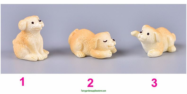 1 Piece Cute Cartoon Puppy Animal Golden Retriever Dog Small Statue Figurine Ornament Miniatures Children Decoration Fairy Garden Supply