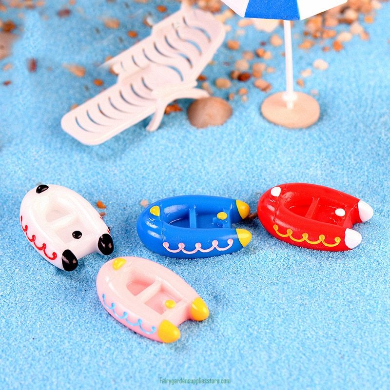 1Pc Beach Ocean Boat Miniature Figurine Accessories Doll Baby Building Miniature/terrarium Toys Ornaments