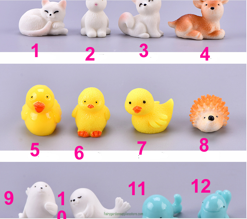 Mini Statue Figurine Animal Model Hedgehog Dolphin Deer Moss Micro Landscape Figurine Miniature Bonsai Fairy Garden Ornament