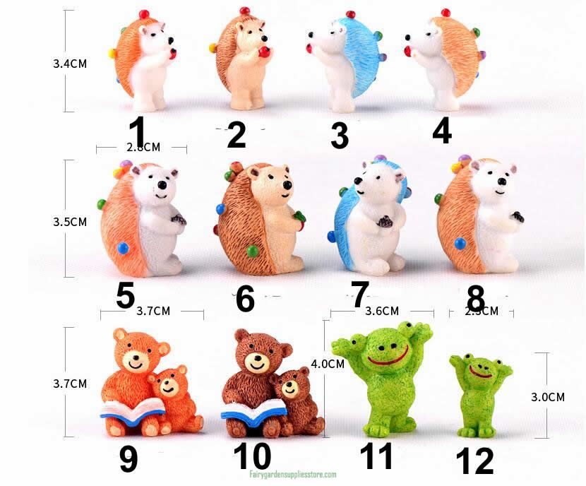 Modeling Forest Animals Hedgehog Frog Bear Cartoon Anime Figure Home Ornaments Creative Crafts Key Chain Pendant Dolls
