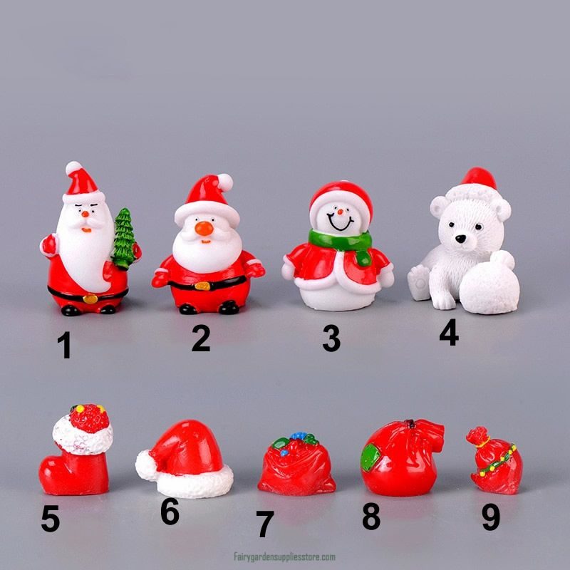 Christmas Miniature Snowman Santa Claus Gift Terrarium Figurines Fairy Garden Ornaments Accessories Resin Christmas Miniature Snowman Santa Claus Gift Terrarium Figurines Fairy Garden Ornaments Accessories Resin