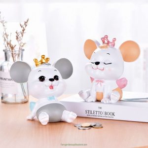 Adorable Mouse Piggy Bank Money Saving Pot Coin Box Creative Keepsake Kids Gift