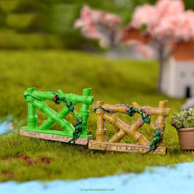 Bamboo Wooden Fence Miniature Figurine Mini Craft Micro Landscaping Garden Home Houses Decoration Accessories Bamboo Wooden Fence Miniature Figurine Mini Craft Micro Landscaping Garden Home Houses Decoration Accessories