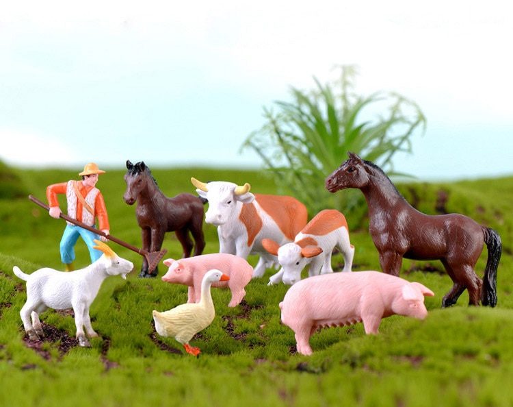 DIY-Farmland-Worker-Pig-Horse-Cow-sheep-Duck-Animal-Model-figurine-Goat-home-decor-miniature-fairy-garden-decoration-accessories-32962934088