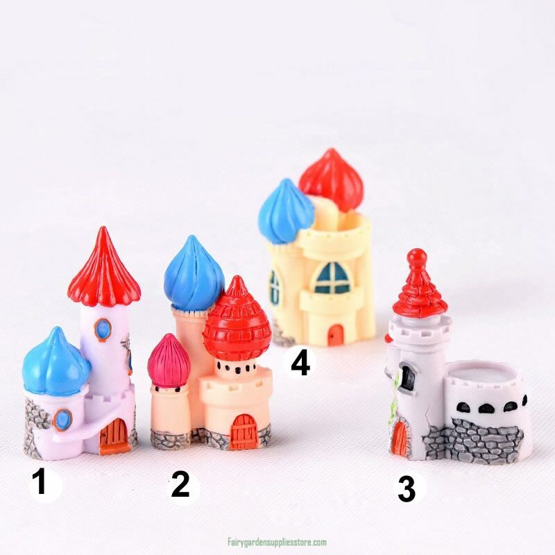 Fairy Tale Castle Model Resin Crafts Palace Miniature Cartoon Figures Mini Garden Cake Decoration Accessories Toys Kids Gift