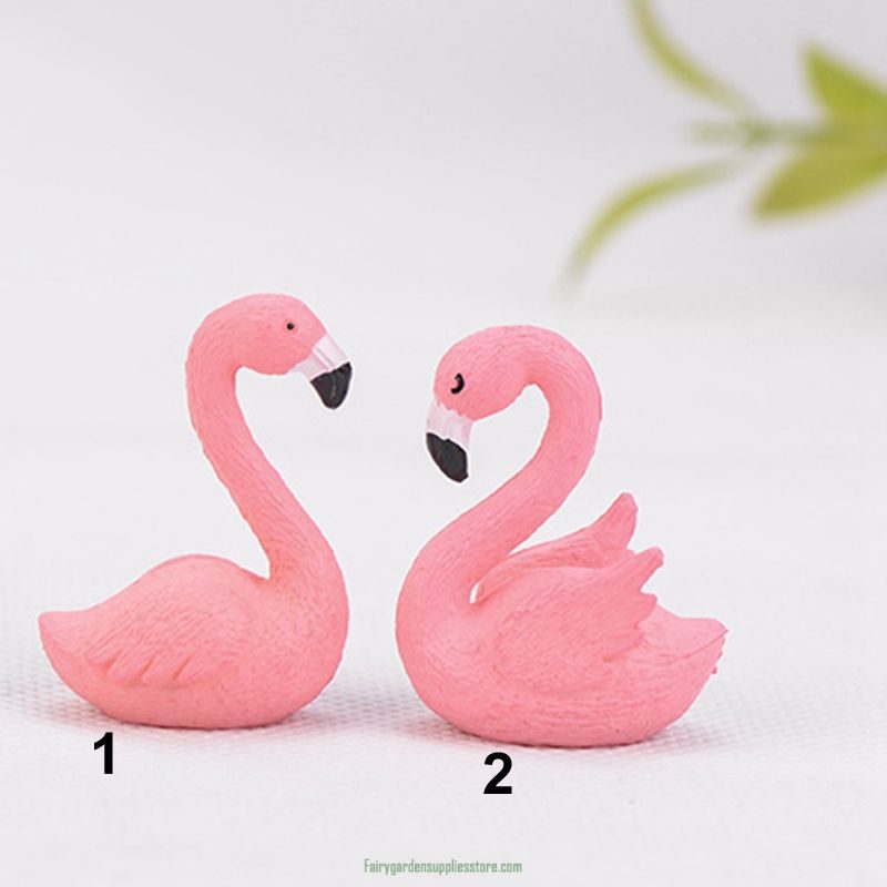 Decorative Beautiful Plastic Pink Delicate Flamingo Fairy Garden Decor Craft Dollhouse Accessory
