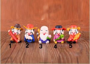 Chinese God Of Wealth Figurine Decor Mini Fairy Garden Cartoon Character Figure Statue Model Resin Craft Ornaments