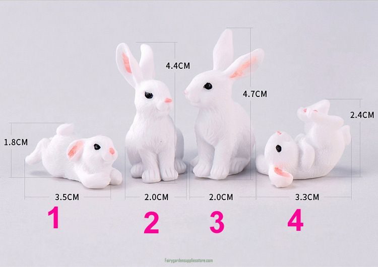 White Rabbit figurine Animal Model Resin Craft micro landscape home decor miniature decoration accessories White Rabbit Figurine Animal Model Resin Craft Micro Landscape Home Decor Miniature Decoration Accessories