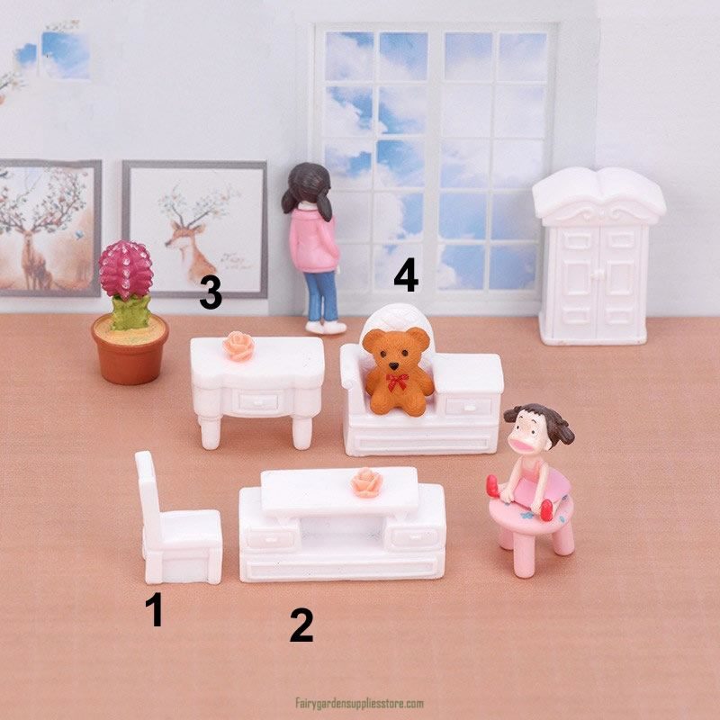 Mini Household Models Cartoon Anime Figure Clay Landscape Decoration Ornaments Resin Gifts For Children