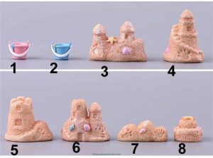 Miniature, Coconut Tree Colored Starfish Sand Sculpture Castle, Seaside Landscape Decor, Terrarium Accessories Figurines